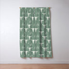 desert skulls - southwest cow skulls on sage Window Curtain Gallery Image 3