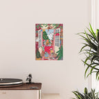 Cats in the Window at a Snowy Christmas in Bright Colours Poster Gallery Image 2
