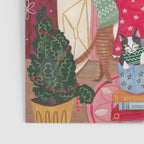 Cats in the Window at a Snowy Christmas in Bright Colours Poster Gallery Image 3