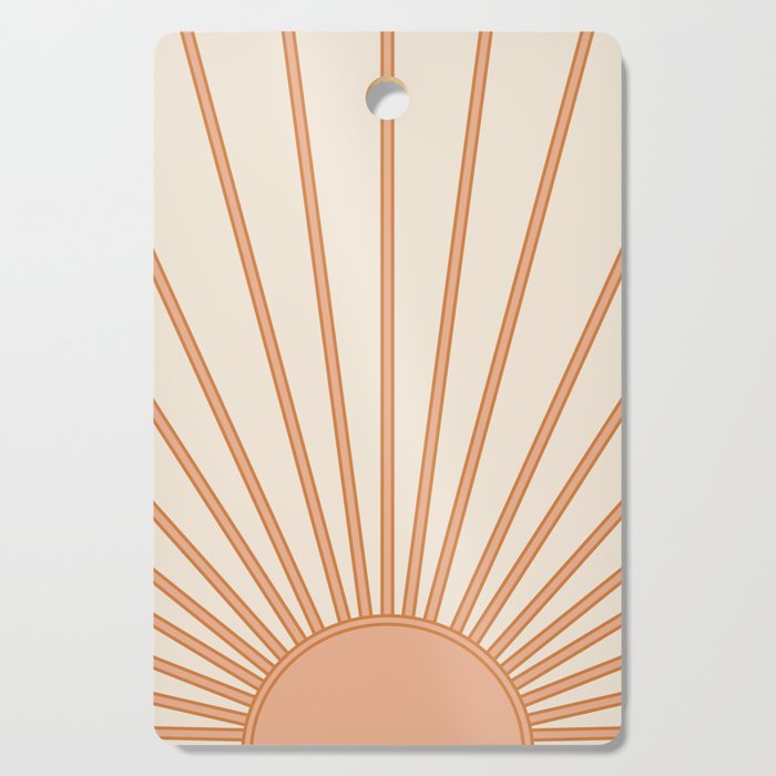Sun Print Sunrise Sunshine Sun Wall Art Boho Sun Earth Tones Terracotta Mid Century Modern Decor  Cutting Board Gallery Image 1