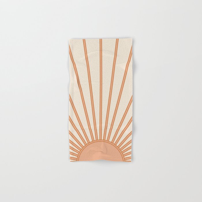 Sun Print Sunrise Sunshine Sun Wall Art Boho Sun Earth Tones Terracotta Mid Century Modern Decor  Bath Towel Gallery Image 1