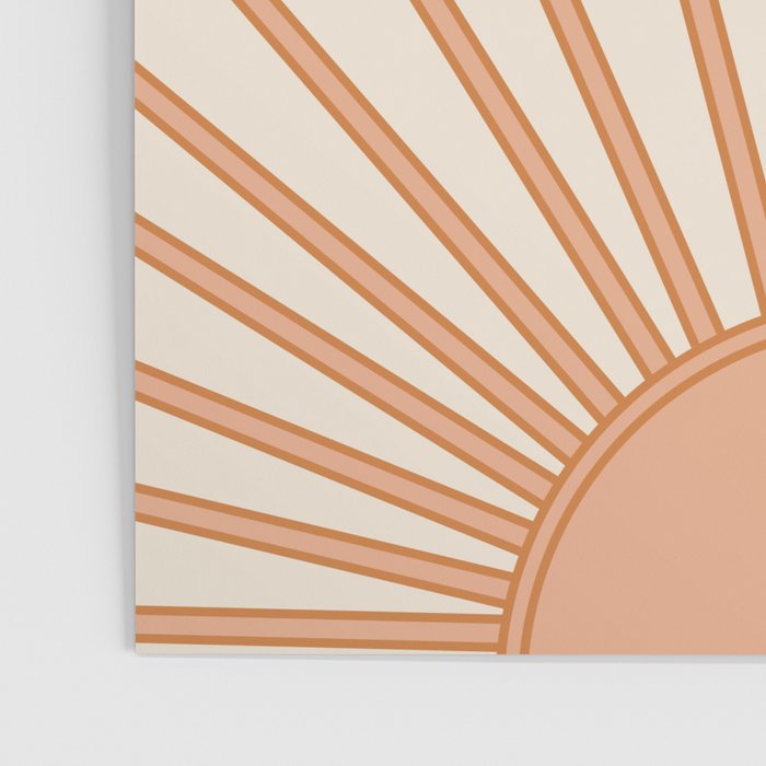 Sun Print Sunrise Sunshine Sun Wall Art Boho Sun Earth Tones Terracotta Mid Century Modern Decor  Poster Gallery Image 3