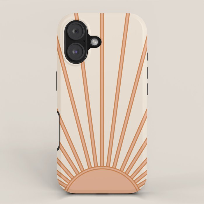 Sun Print Sunrise Sunshine Sun Wall Art Boho Sun Earth Tones Terracotta Mid Century Modern Decor  iPhone Case Gallery Image 1