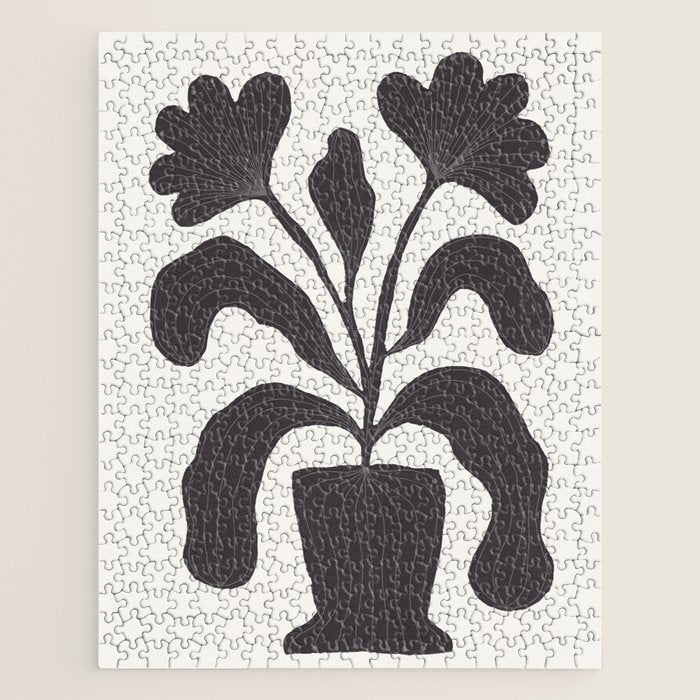 Linocut Flowers #2 Jigsaw Puzzle Gallery Image 1