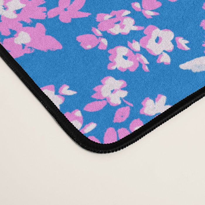 Pink and blue pop art ditsy Desk Mat Gallery Image 4