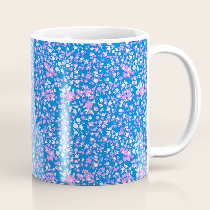 Pink and blue pop art ditsy Coffee Mug Gallery Image 1