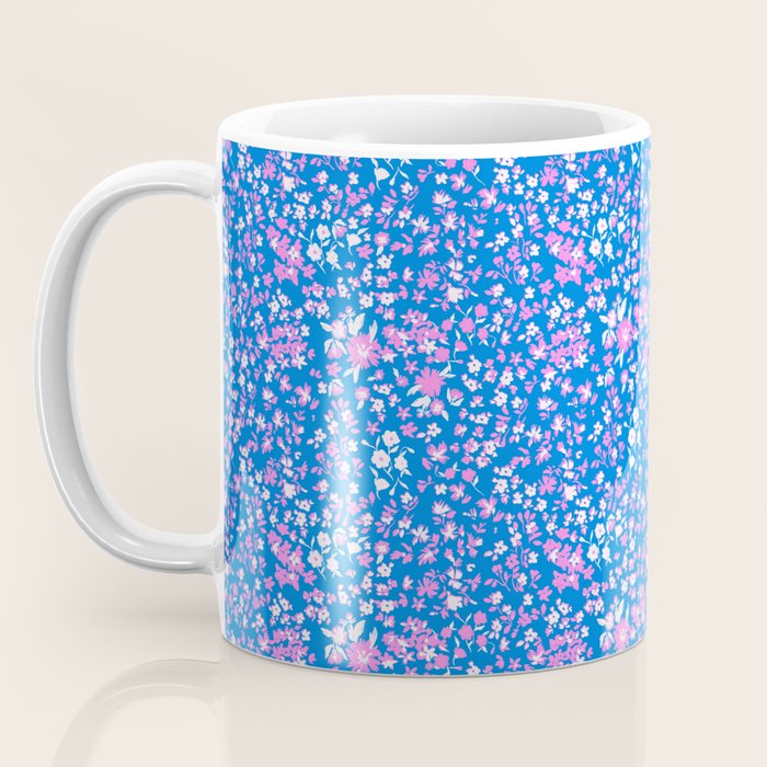Pink and blue pop art ditsy Coffee Mug Gallery Image 3