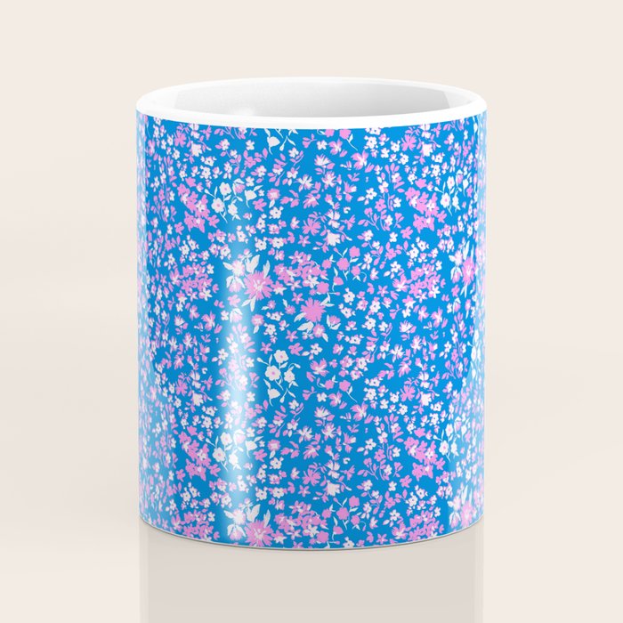 Pink and blue pop art ditsy Coffee Mug Gallery Image 4