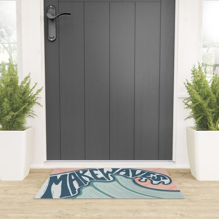 Make Waves Linocut Welcome Mat Gallery Image 3