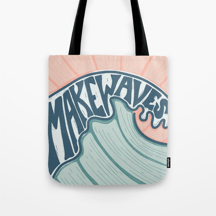 Make Waves Linocut Tote Bag Gallery Image 1