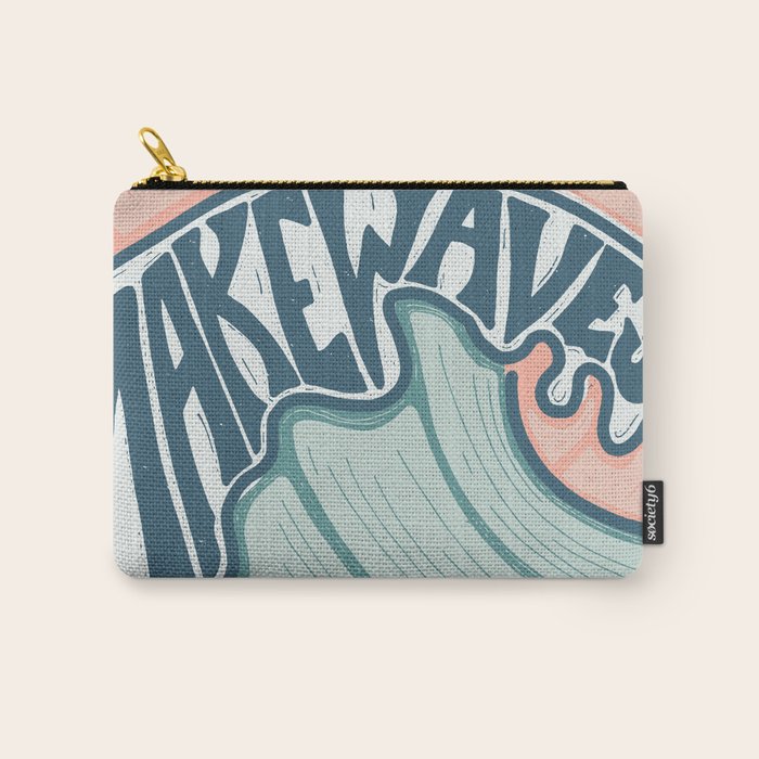Make Waves Linocut Carry All Pouch Gallery Image 1