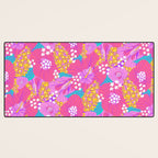 Bold Hibiscus Floral Hot Pink Summer Desk Mat Gallery Image 3