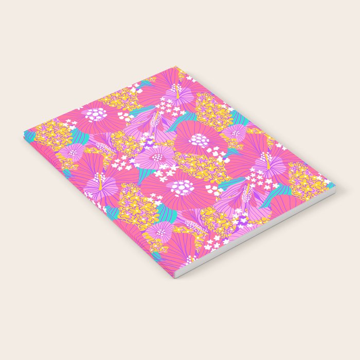 Bold Hibiscus Floral Hot Pink Summer Notebook Gallery Image 1