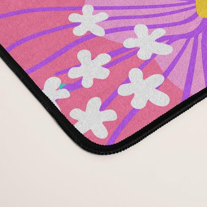 Bold Hibiscus Floral Hot Pink Summer Desk Mat Gallery Image 4