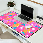 Bold Hibiscus Floral Hot Pink Summer Desk Mat Gallery Image 2