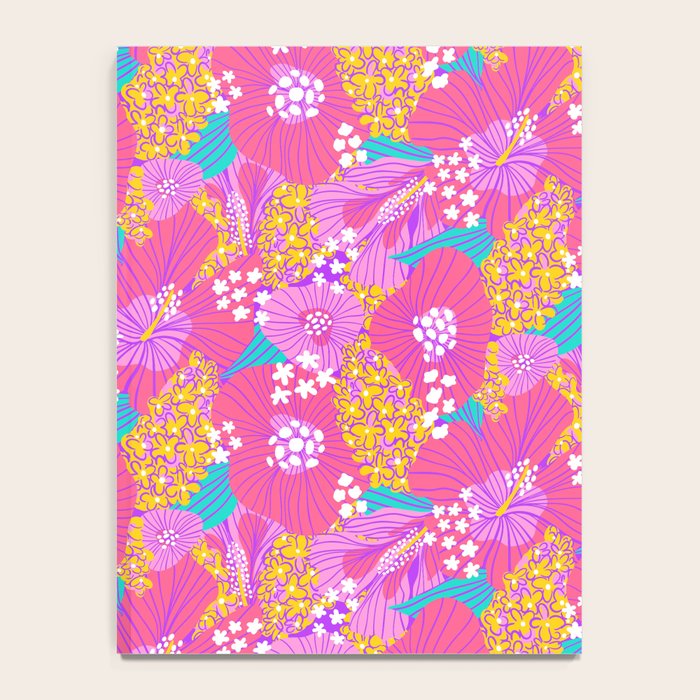 Bold Hibiscus Floral Hot Pink Summer Notebook Gallery Image 4