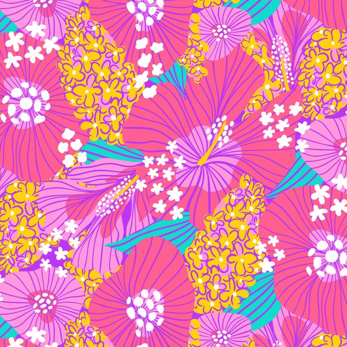Bold Hibiscus Floral Hot Pink Summer Coffee Mug Gallery Image 2