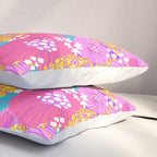 Bold Hibiscus Floral Hot Pink Summer Pillow Sham Gallery Image 3