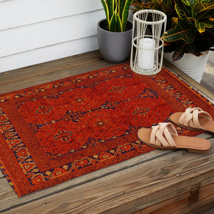 N194 - Red Berber Atlas Oriental Traditional Moroccan Style Outdoor Rug Gallery Image 2