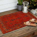 N194 - Red Berber Atlas Oriental Traditional Moroccan Style Outdoor Rug Gallery Image 2