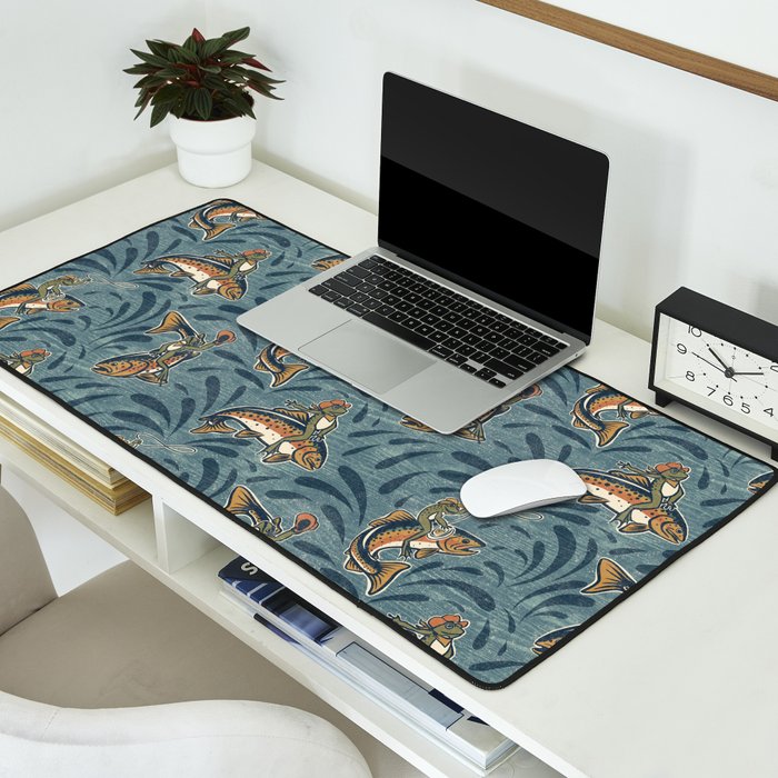 Rodeo Frogs - Blue Desk Mat Gallery Image 2