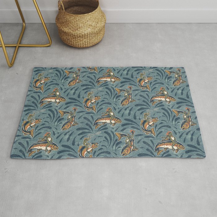 Rodeo Frogs - Blue Rug Gallery Image 1