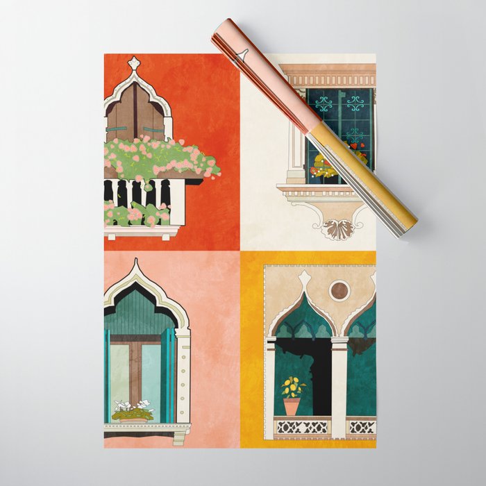 venice windows Wrapping Paper Gallery Image 1