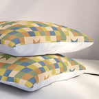 Colorful Quilt Plaid geometric pattern green and blue Pillow Sham Gallery Image 3