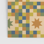 Colorful Quilt Plaid geometric pattern green and blue Poster Gallery Image 3
