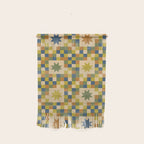 Colorful Quilt Plaid geometric pattern green and blue Wall Hanging Gallery Image 1