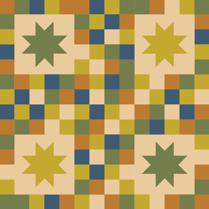 Colorful Quilt Plaid geometric pattern green and blue Coffee Mug Gallery Image 2