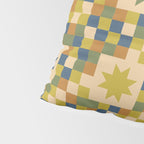 Colorful Quilt Plaid geometric pattern green and blue Pillow Sham Gallery Image 4