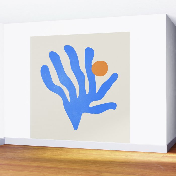 Jazz Blue Leaf: Matisse Series 02 | Mid-Century Edition Wall Mural Gallery Image 2