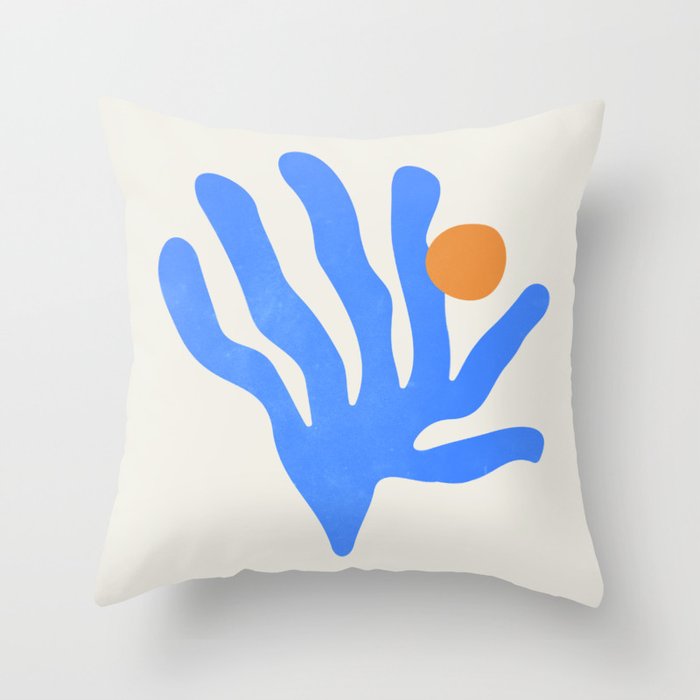 Jazz Blue Leaf: Matisse Series 02 | Mid-Century Edition Throw Pillow Gallery Image 6