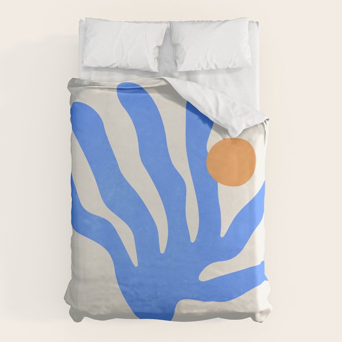 Jazz Blue Leaf: Matisse Series 02 | Mid-Century Edition Duvet Cover Gallery Image 1