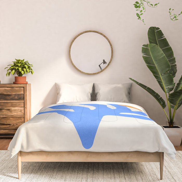 Jazz Blue Leaf: Matisse Series 02 | Mid-Century Edition Comforter Gallery Image 3