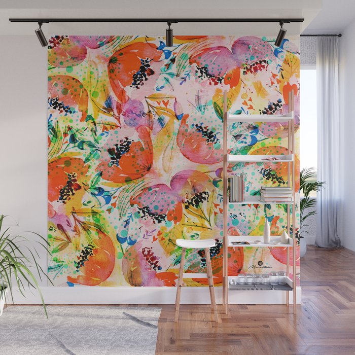 flowered Wall Mural Gallery Image 1