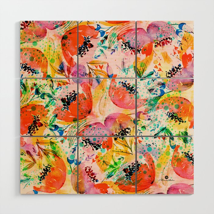 flowered Wood Wall Art Gallery Image 1