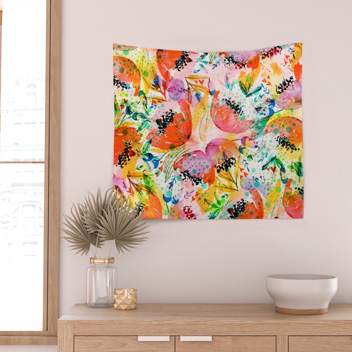 flowered Wall Tapestry Gallery Image 2