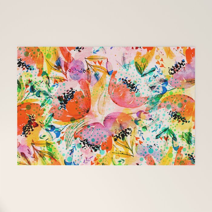 flowered Welcome Mat Gallery Image 1