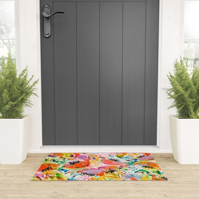 flowered Welcome Mat Gallery Image 3