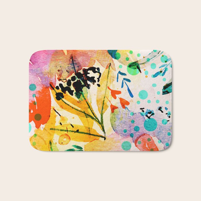 flowered Bath Mat Gallery Image 1