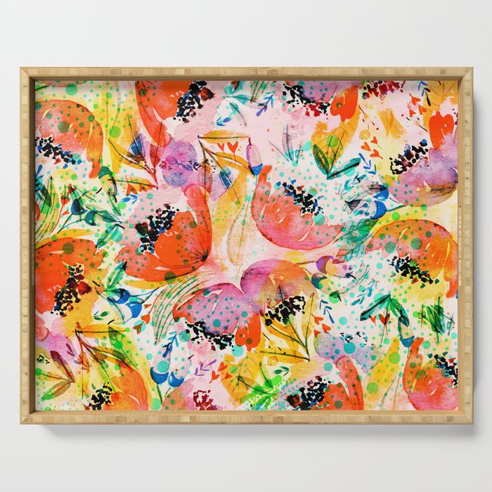 flowered Serving Tray Gallery Image 1
