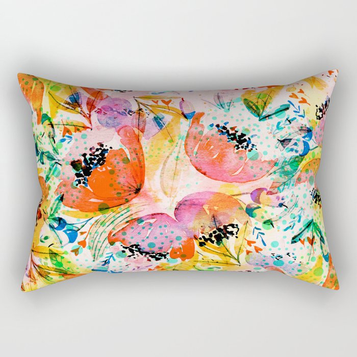 flowered Rectangular Pillow Gallery Image 1