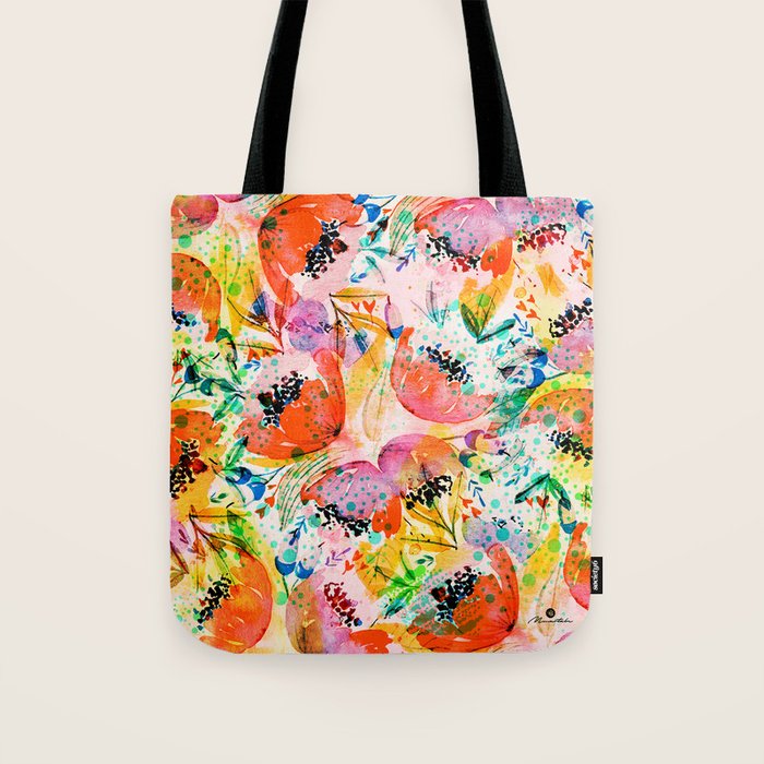 flowered Tote Bag Gallery Image 1