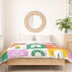 Christmas geometric mosaic art pattern Duvet Cover Gallery Image 3