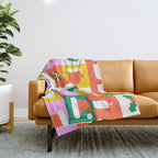 Christmas geometric mosaic art pattern Throw Blanket Gallery Image 1