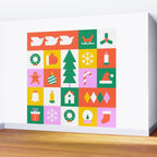Christmas geometric mosaic art pattern Wall Mural Gallery Image 2