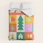 Christmas geometric mosaic art pattern Duvet Cover Gallery Image 6