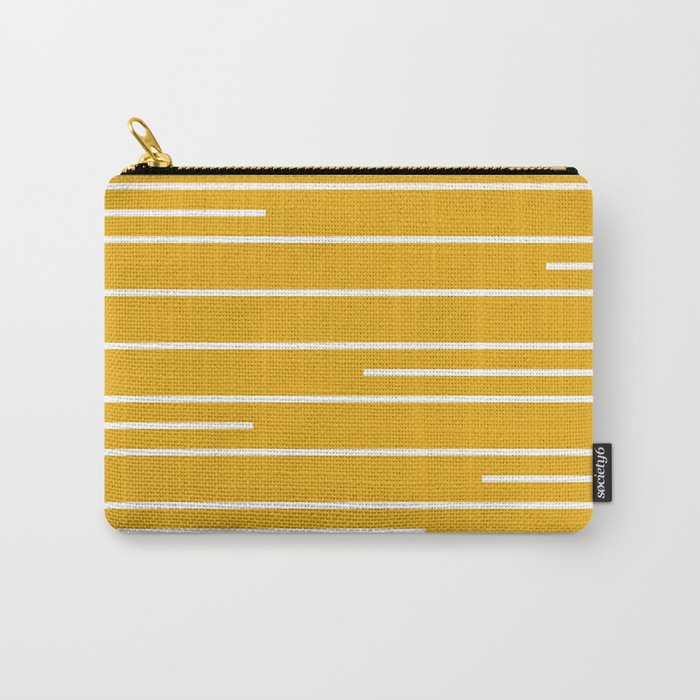 Minimal, Geometric Stripes Pattern in Yellow Carry All Pouch Gallery Image 1